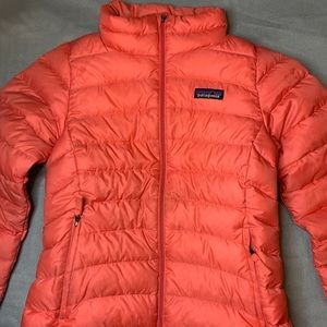 Patagonia Girls Down Sweater- salmon colored